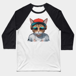 Hip Hop Cat Baseball T-Shirt